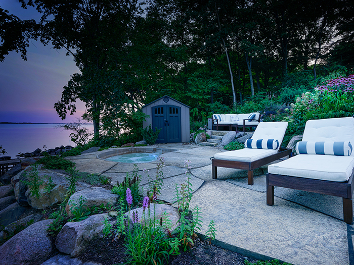 Waterfront Oasis & In-Ground Hot tub Installation